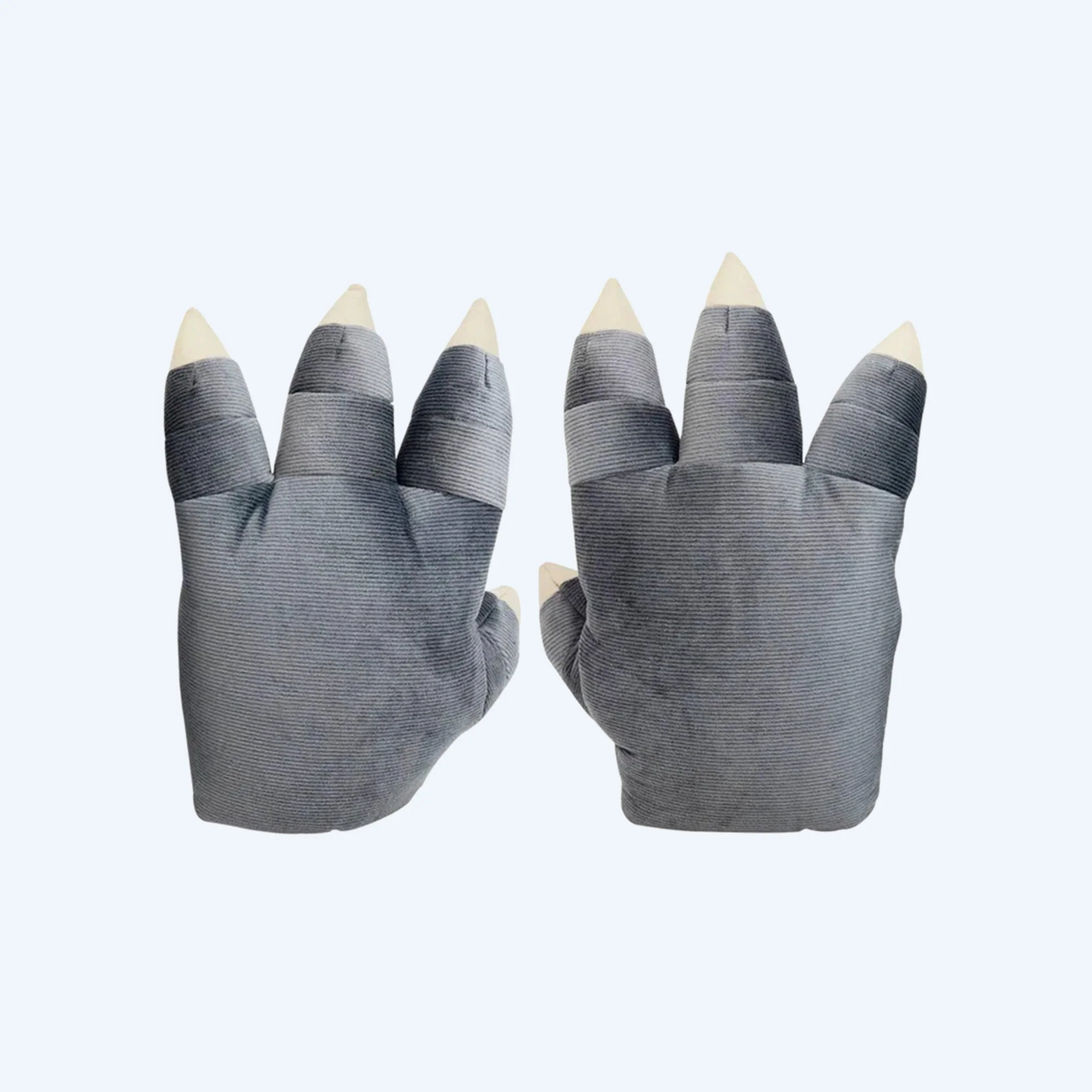 Godzilla Gray Plush Gloves - Image 5