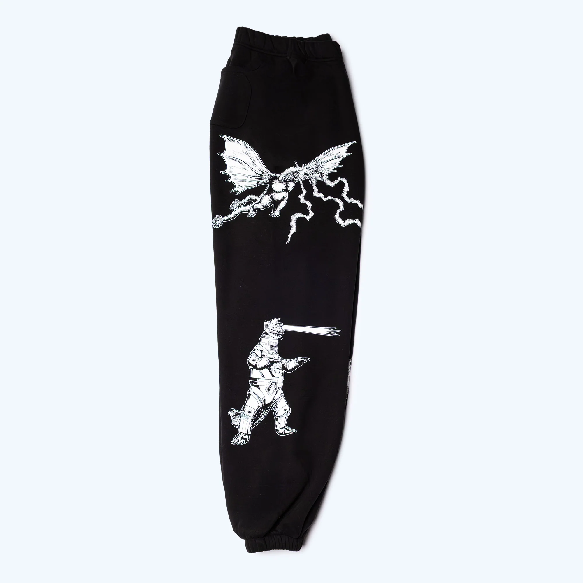 Godzilla Kaiju Print Sweatpants - Black - Image 6