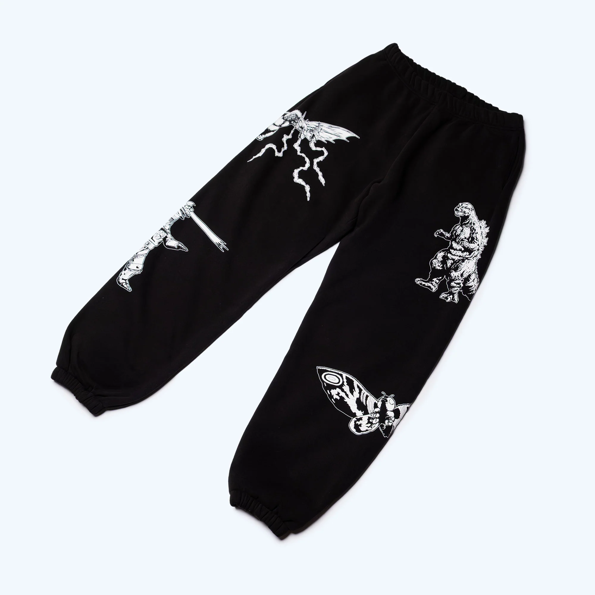 Godzilla Kaiju Print Sweatpants - Black - Image 7