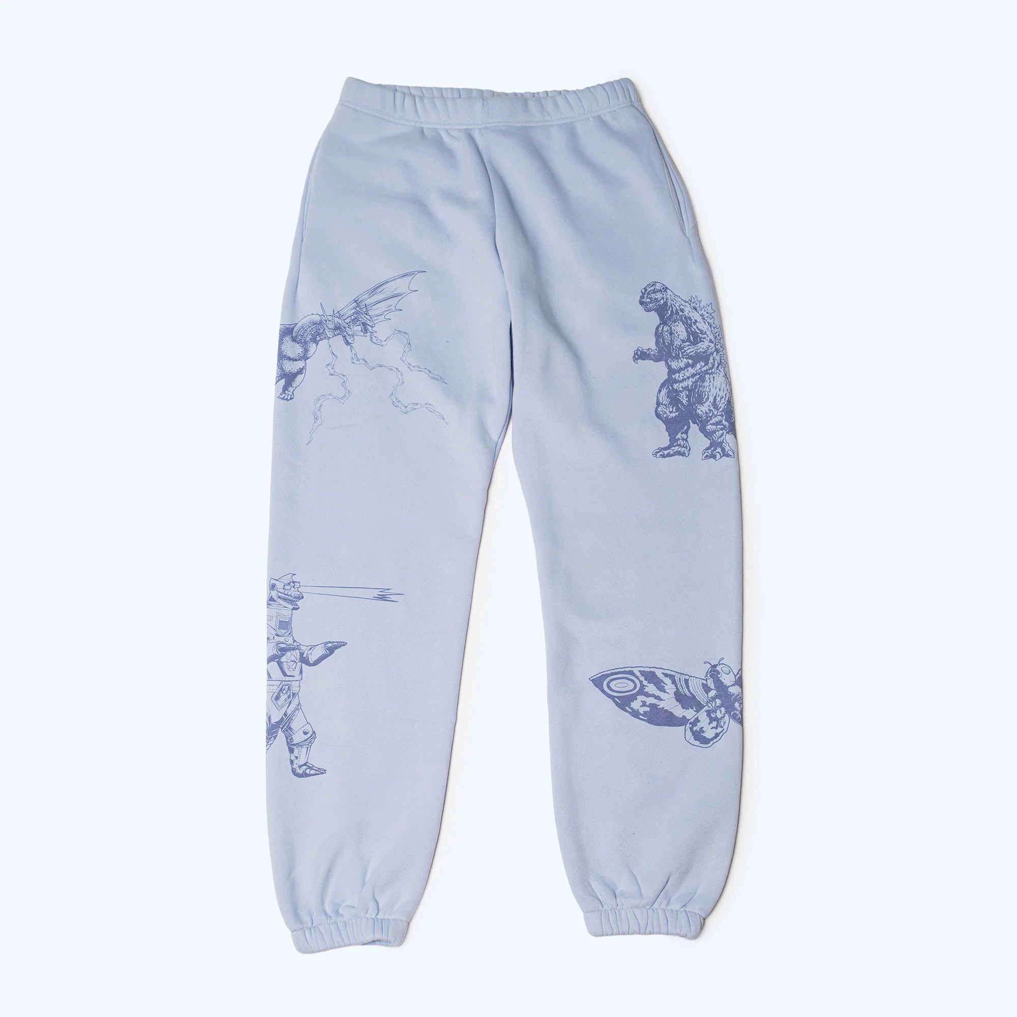 Godzilla Kaiju Print Sweatpants - Blue