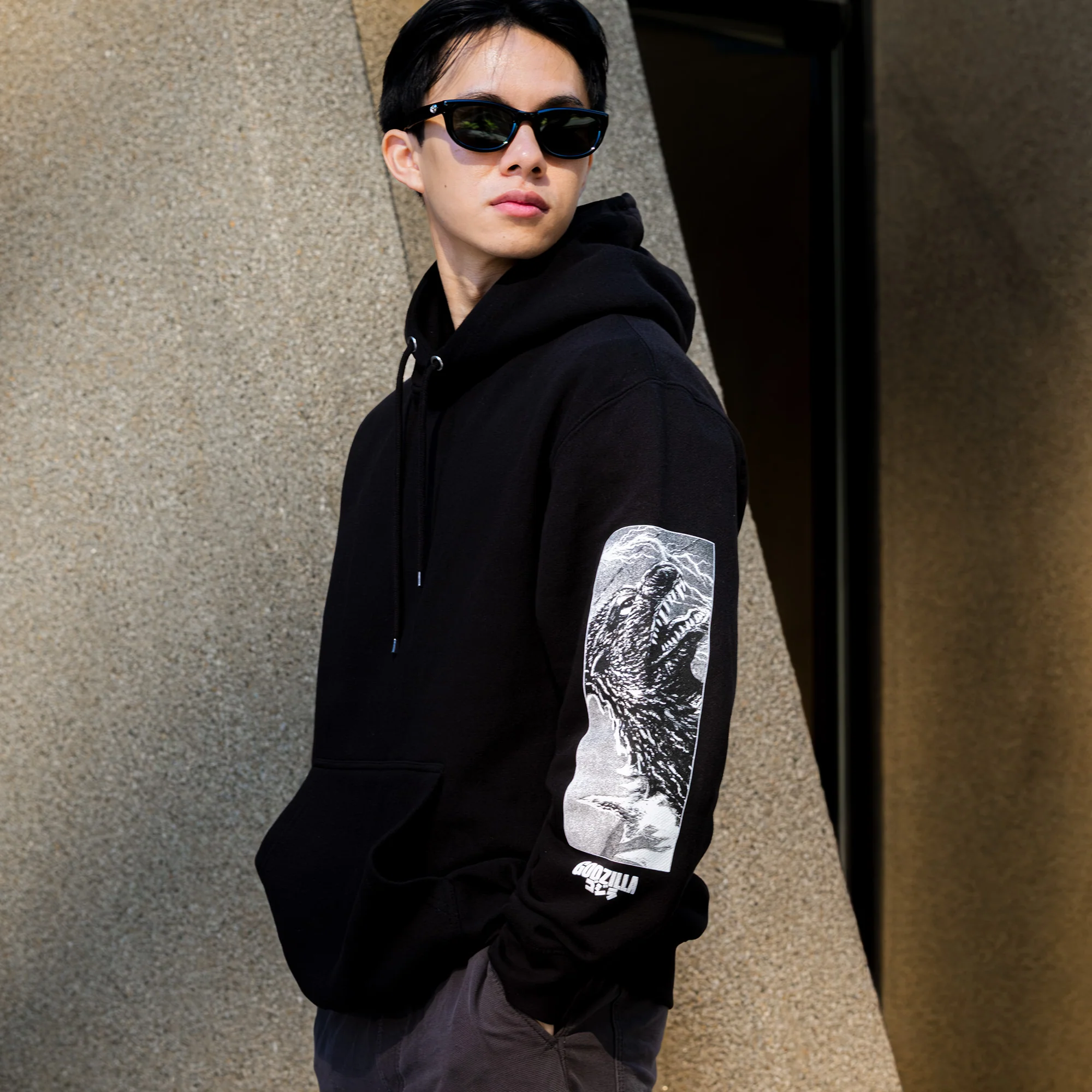 Godzilla Photo Pullover Hoodie - Black - Image 8
