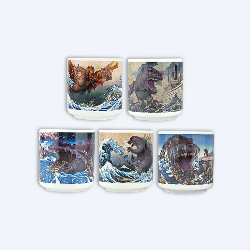 Godzilla Ukiyo-e Sake Cup 5-Piece Set