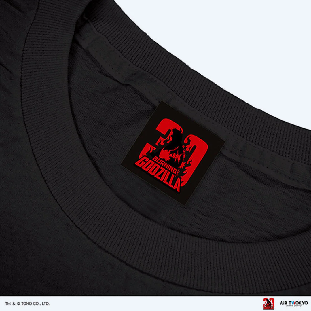 Godzilla vs. Destoroyah 30th Anniversary Scene Illustration T-Shirt 4 (Godzilla Jr.) Black - Image 3