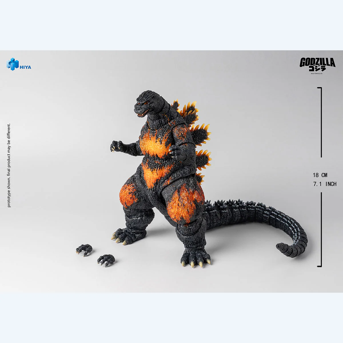 HIYA Exq Basic Ser Godzilla vs Destoroyah 1995 Burning Godzilla 7" Figure - Image 5