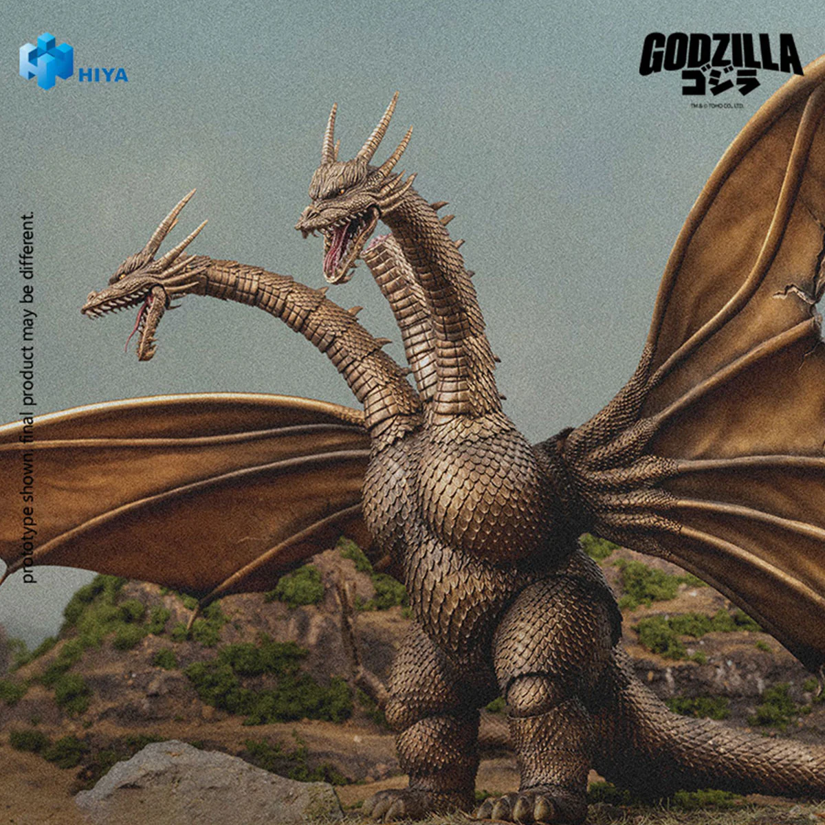 HIYA King Ghidorah (1991) Exquisite Basic Series Battle-Damaged 10" Figure - Image 8